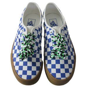 Vans Authentic Women's Blue White Checkerboard Canvas Gum Bottom shoes Size 8